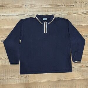 Vintage Discus Athletic Jacket Windbreaker 1/4 Zip Made‎ In Usa Men's XL Blue